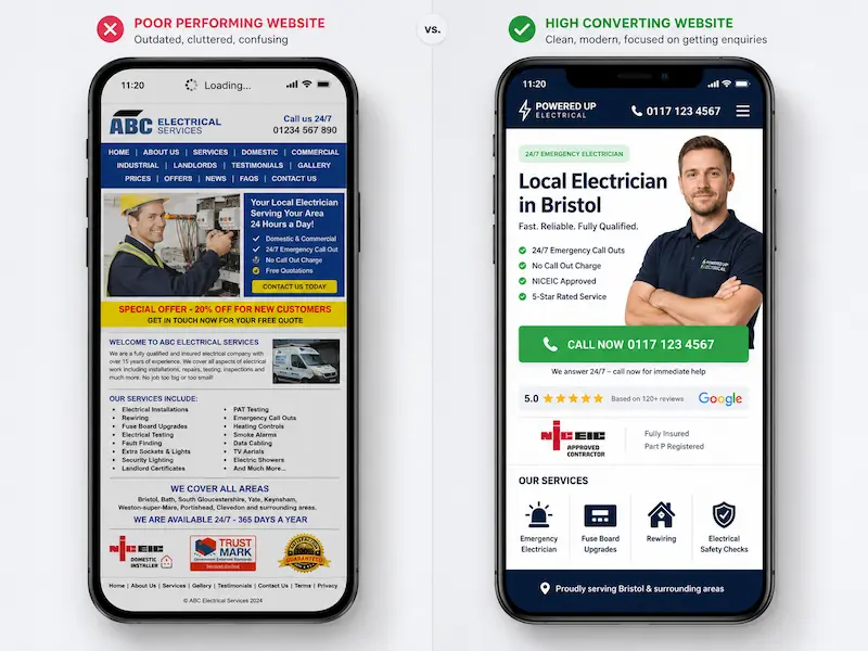 Common electrician website mistakes that reduce enquiries