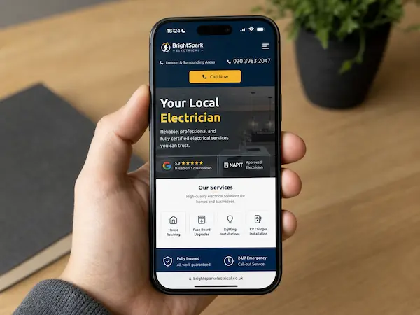 mobile friendly electrician website example